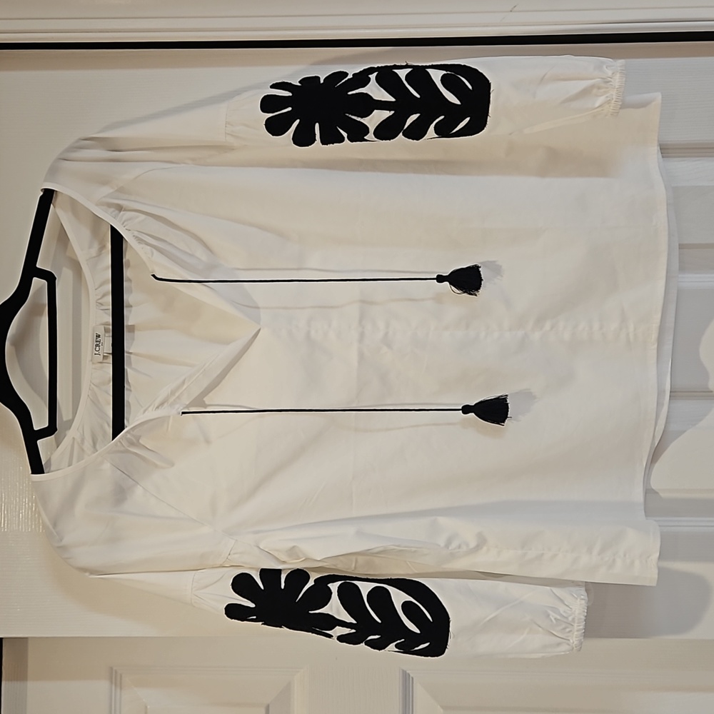 JCrew 3/4 sleeve white top